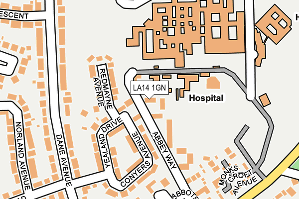 LA14 1GN map - OS OpenMap – Local (Ordnance Survey)