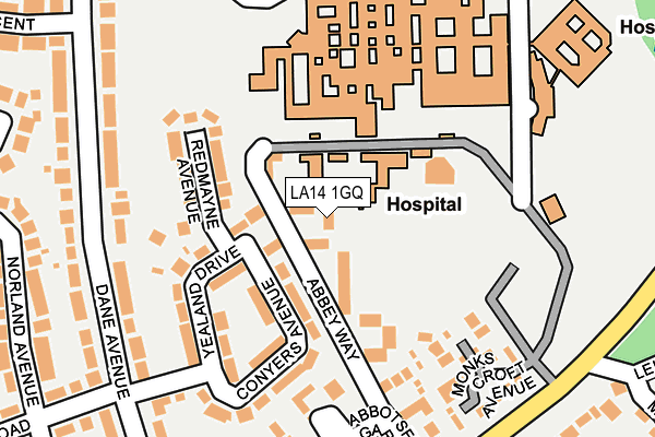 LA14 1GQ map - OS OpenMap – Local (Ordnance Survey)