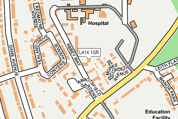 LA14 1GR map - OS OpenMap – Local (Ordnance Survey)