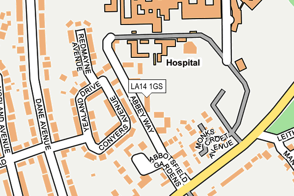 LA14 1GS map - OS OpenMap – Local (Ordnance Survey)