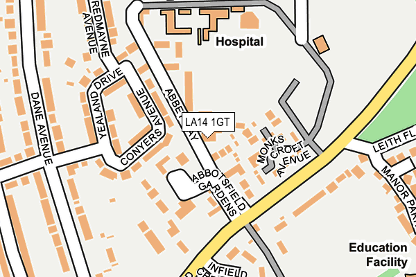 LA14 1GT map - OS OpenMap – Local (Ordnance Survey)