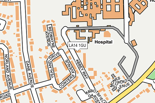LA14 1GU map - OS OpenMap – Local (Ordnance Survey)