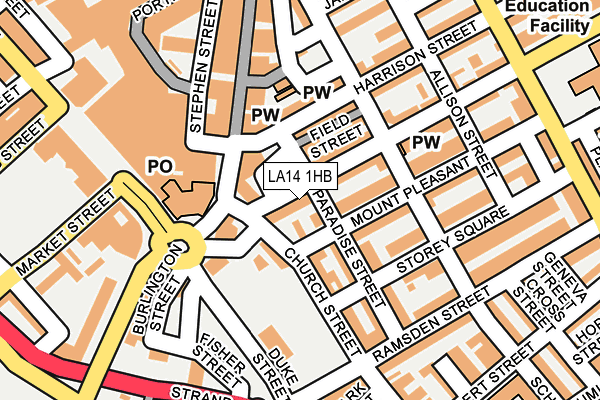 LA14 1HB map - OS OpenMap – Local (Ordnance Survey)