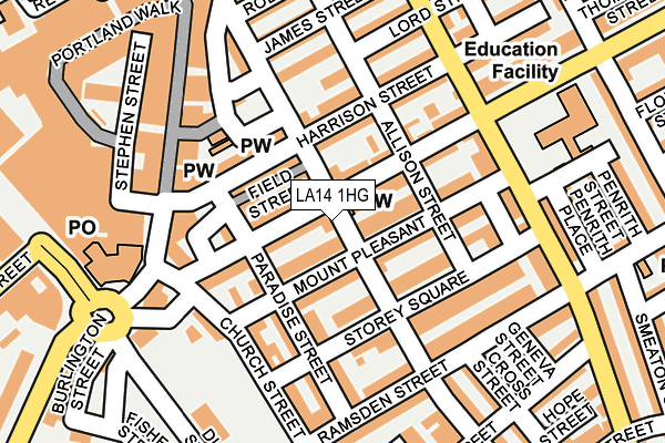 LA14 1HG map - OS OpenMap – Local (Ordnance Survey)