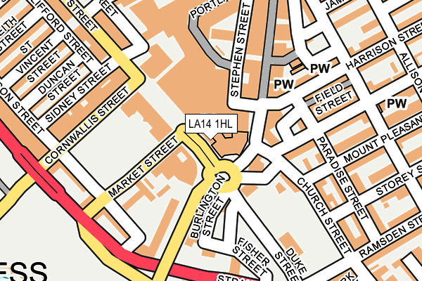 LA14 1HL map - OS OpenMap – Local (Ordnance Survey)