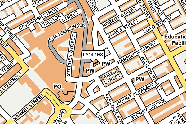 LA14 1HS map - OS OpenMap – Local (Ordnance Survey)