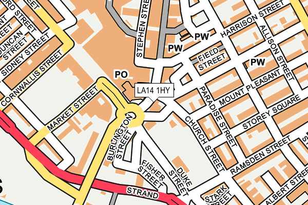 LA14 1HY map - OS OpenMap – Local (Ordnance Survey)