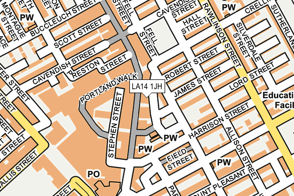 LA14 1JH map - OS OpenMap – Local (Ordnance Survey)