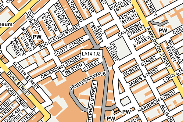 LA14 1JZ map - OS OpenMap – Local (Ordnance Survey)