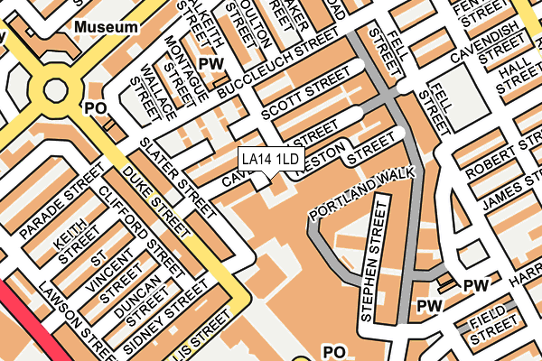 LA14 1LD map - OS OpenMap – Local (Ordnance Survey)