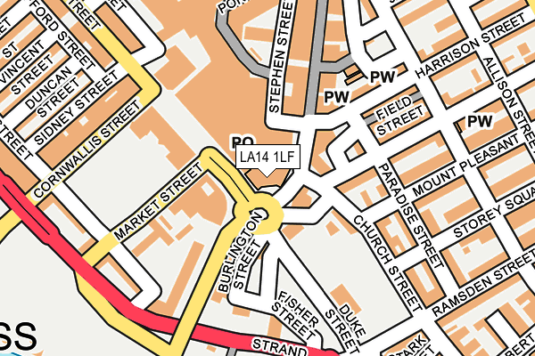 LA14 1LF map - OS OpenMap – Local (Ordnance Survey)