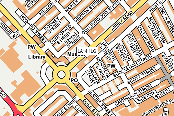 LA14 1LG map - OS OpenMap – Local (Ordnance Survey)