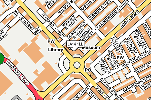 LA14 1LL map - OS OpenMap – Local (Ordnance Survey)