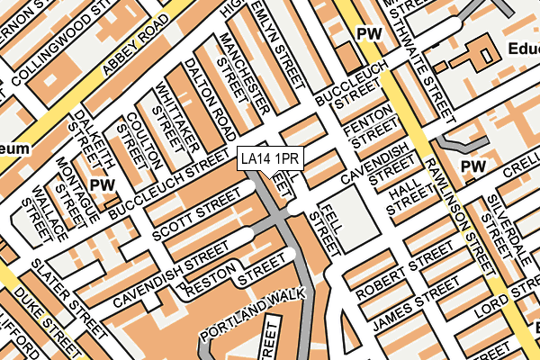 LA14 1PR map - OS OpenMap – Local (Ordnance Survey)
