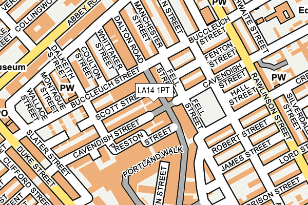 LA14 1PT map - OS OpenMap – Local (Ordnance Survey)