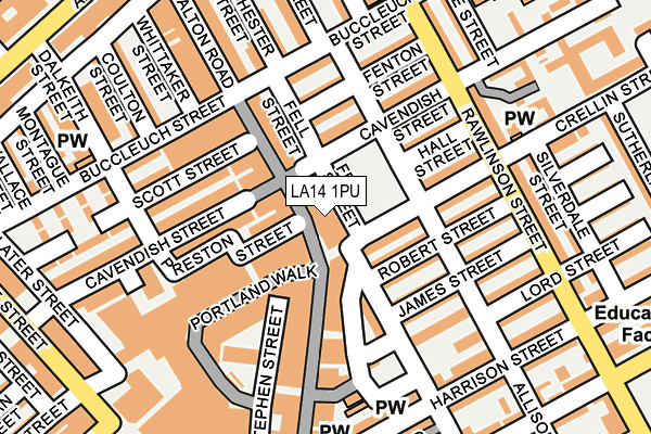 LA14 1PU map - OS OpenMap – Local (Ordnance Survey)