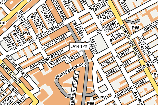 LA14 1PX map - OS OpenMap – Local (Ordnance Survey)