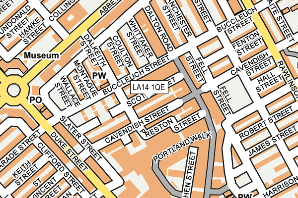 LA14 1QE map - OS OpenMap – Local (Ordnance Survey)