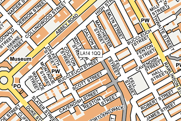 LA14 1QQ map - OS OpenMap – Local (Ordnance Survey)