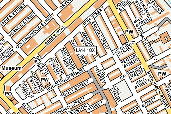 LA14 1QX map - OS OpenMap – Local (Ordnance Survey)