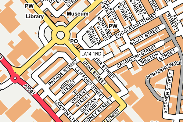 LA14 1RD map - OS OpenMap – Local (Ordnance Survey)