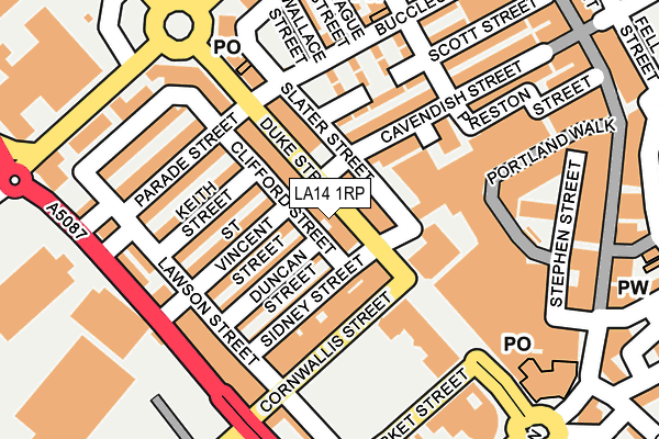 LA14 1RP map - OS OpenMap – Local (Ordnance Survey)