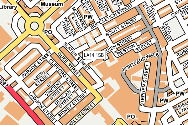 LA14 1SB map - OS OpenMap – Local (Ordnance Survey)