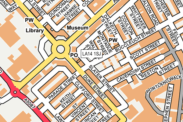 LA14 1SJ map - OS OpenMap – Local (Ordnance Survey)