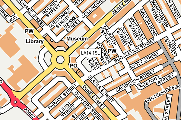 LA14 1SL map - OS OpenMap – Local (Ordnance Survey)