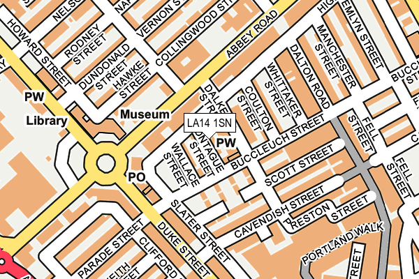 LA14 1SN map - OS OpenMap – Local (Ordnance Survey)