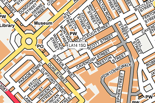 LA14 1SQ map - OS OpenMap – Local (Ordnance Survey)