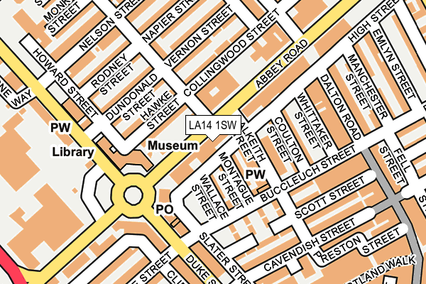 LA14 1SW map - OS OpenMap – Local (Ordnance Survey)