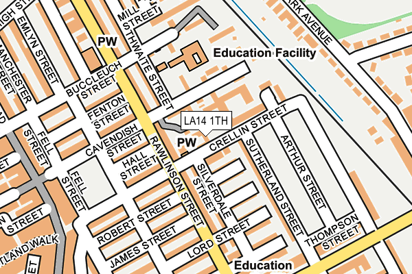 LA14 1TH map - OS OpenMap – Local (Ordnance Survey)