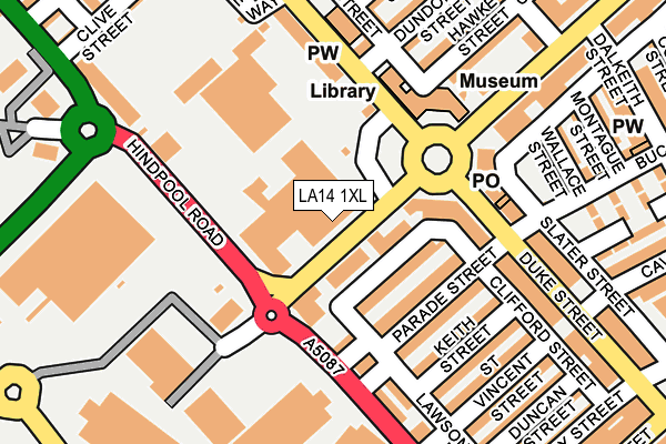 LA14 1XL map - OS OpenMap – Local (Ordnance Survey)