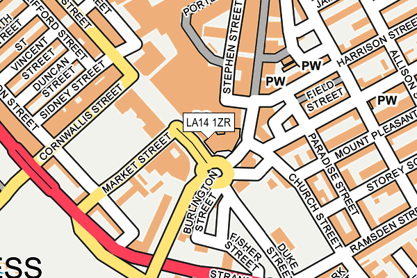LA14 1ZR map - OS OpenMap – Local (Ordnance Survey)