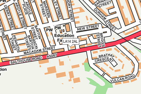 LA14 2AL map - OS OpenMap – Local (Ordnance Survey)