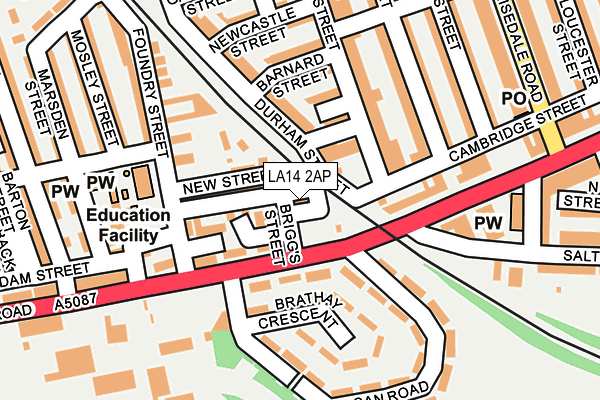 LA14 2AP map - OS OpenMap – Local (Ordnance Survey)