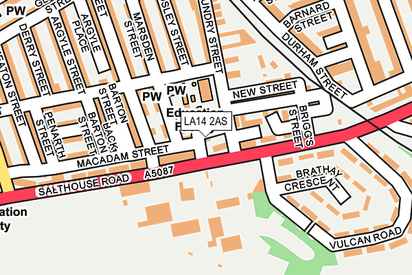 LA14 2AS map - OS OpenMap – Local (Ordnance Survey)