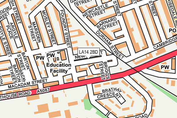 LA14 2BD map - OS OpenMap – Local (Ordnance Survey)