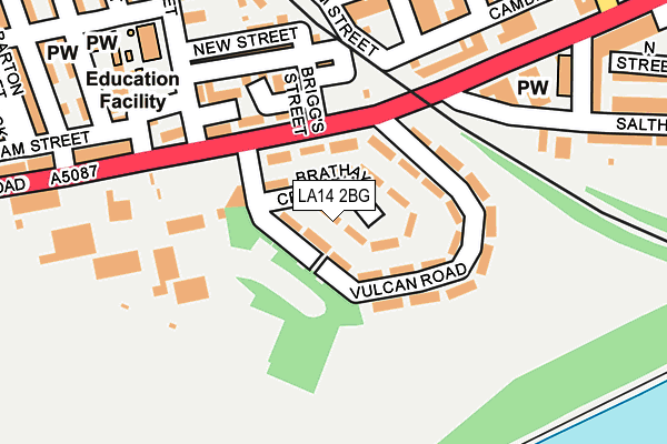LA14 2BG map - OS OpenMap – Local (Ordnance Survey)