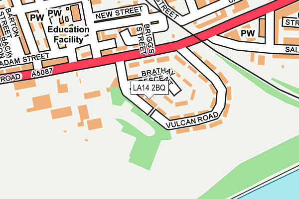 LA14 2BQ map - OS OpenMap – Local (Ordnance Survey)