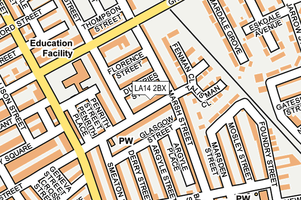 LA14 2BX map - OS OpenMap – Local (Ordnance Survey)