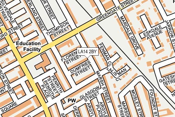 LA14 2BY map - OS OpenMap – Local (Ordnance Survey)