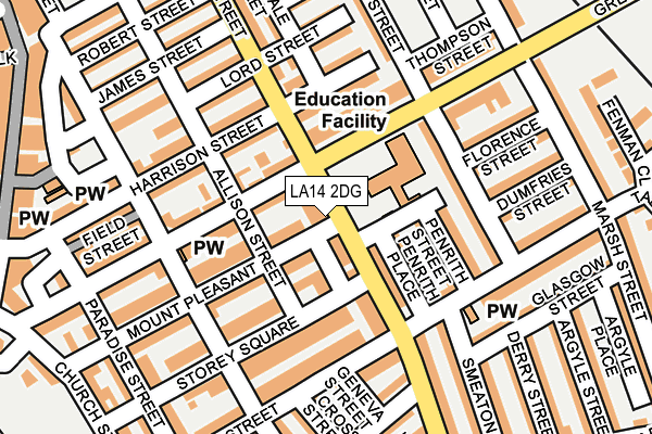 LA14 2DG map - OS OpenMap – Local (Ordnance Survey)