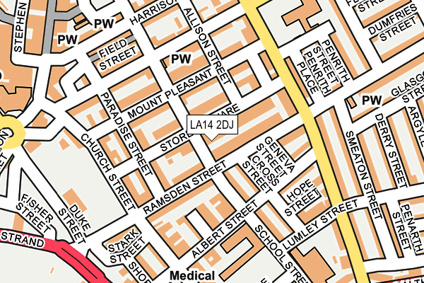 LA14 2DJ map - OS OpenMap – Local (Ordnance Survey)