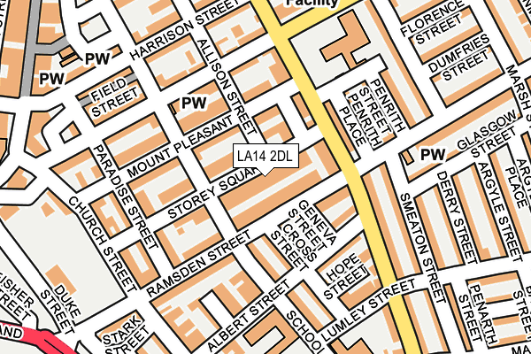 LA14 2DL map - OS OpenMap – Local (Ordnance Survey)