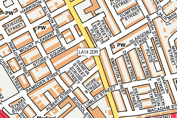 LA14 2DR map - OS OpenMap – Local (Ordnance Survey)