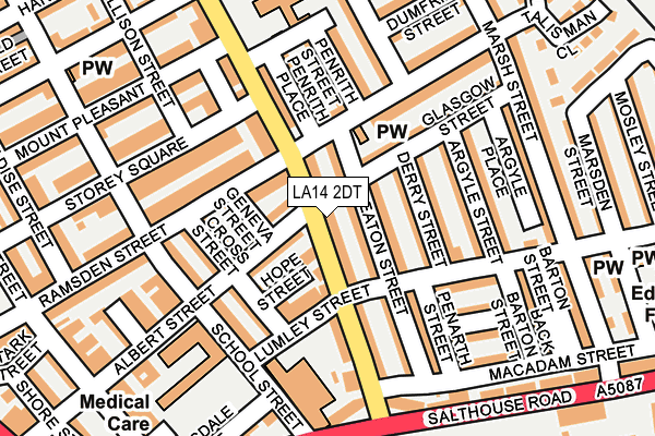 LA14 2DT map - OS OpenMap – Local (Ordnance Survey)
