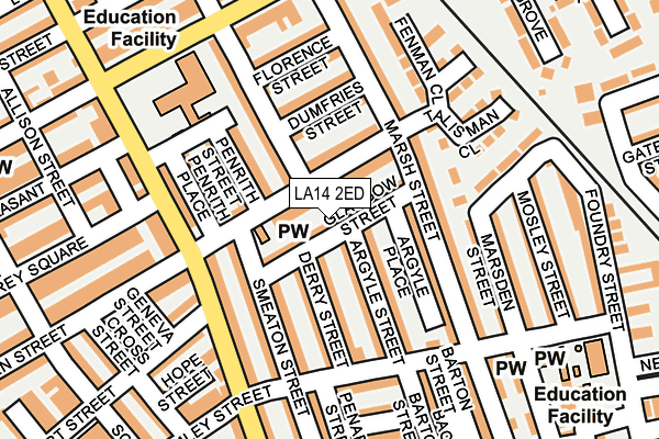 LA14 2ED map - OS OpenMap – Local (Ordnance Survey)