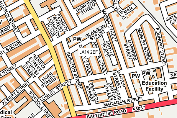 LA14 2EF map - OS OpenMap – Local (Ordnance Survey)